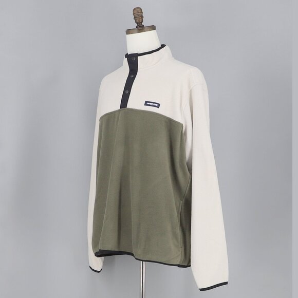 NWT LANDS' END Men's Heritage Fleece Pullover Oeko-Tex Forest Moss Green Size XL - Picture 4 of 10